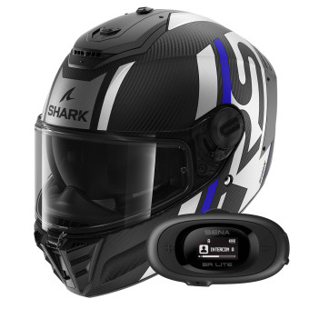Full Face Shark Spartan RS Carbon Shawn Mat DBS + Kit bluetooth 5R Lite Solo
