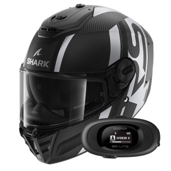 Full Face Shark Spartan RS Carbon Shawn Mat DKS + Kit bluetooth 5R Lite Solo