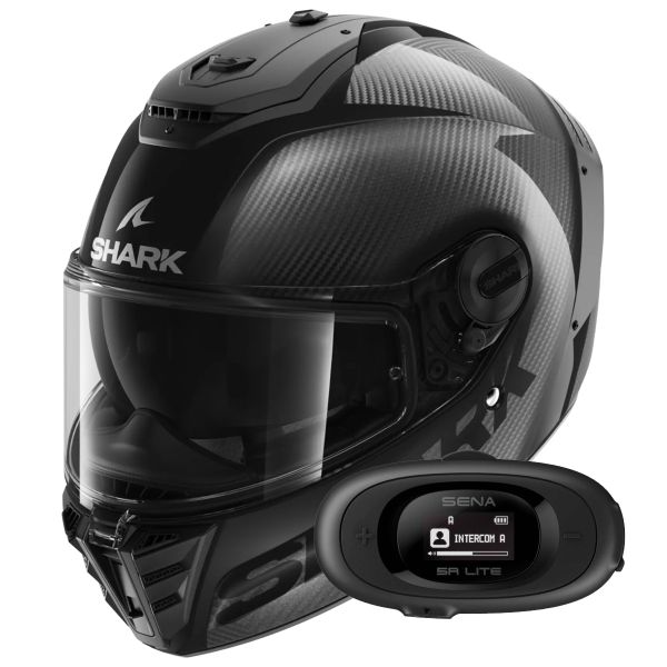 Full Face Shark Spartan Rs Carbon Skin Visor In The Box Carbon DAD + Kit bluetooth 5R Li