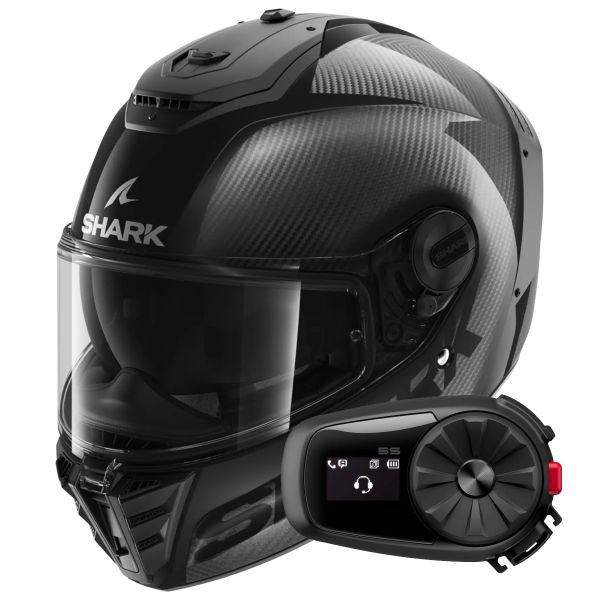 Full Face Shark Spartan Rs Carbon Skin Visor In The Box Carbon DAD + Kit Bluetooth 5S So