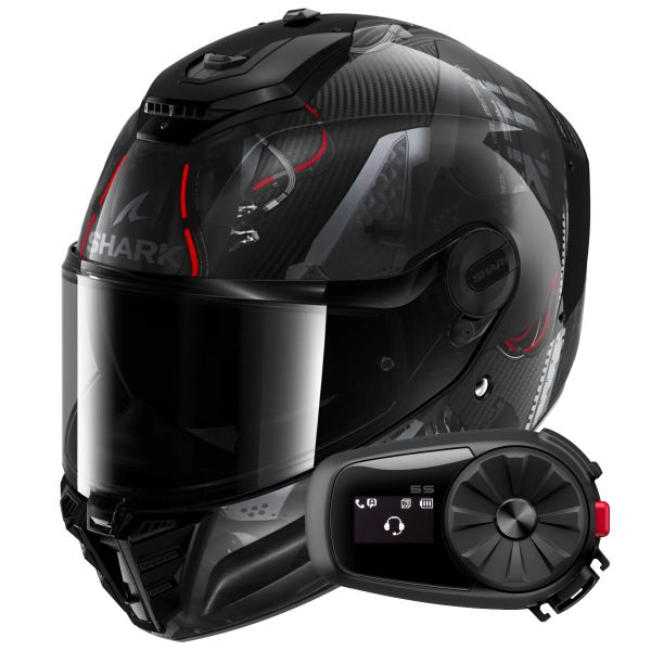 Full Face Shark Spartan RS Carbon Xbot DAA + Kit Bluetooth 5S Solo