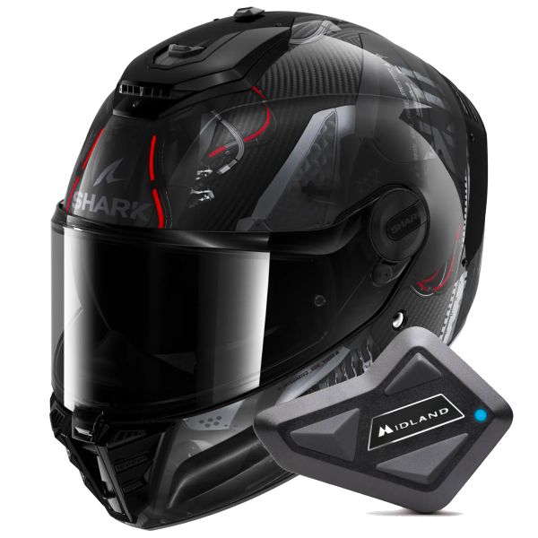 Full Face Shark Spartan RS Carbon Xbot DAA + Kit Bluetooth BT Mini