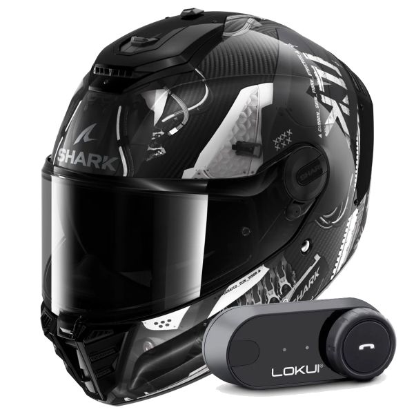 Full Face Shark Spartan RS Carbon Xbot DAS + Kit Bluetooth Lokui K30