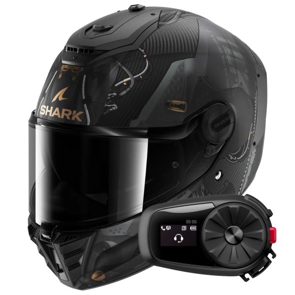 Full Face Shark Spartan RS Carbon Xbot Mat DAC + Kit Bluetooth 5S Solo