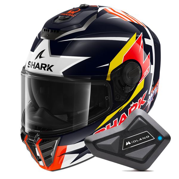 Full Face Shark Spartan RS Replica Zarco Austin BRW + Kit Bluetooth BT Mini