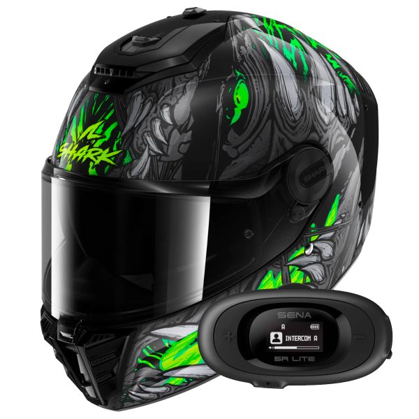 Full Face Shark Spartan RS Shaytan KGA + Kit bluetooth 5R Lite Solo