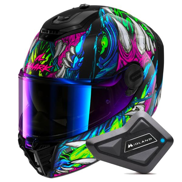 Full Face Shark Spartan RS Shaytan KGV + Kit Bluetooth BT Mini