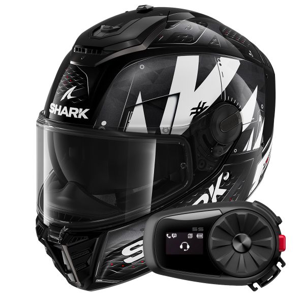Full Face Shark Spartan RS Styngrey KWA + Kit Bluetooth 5S Solo