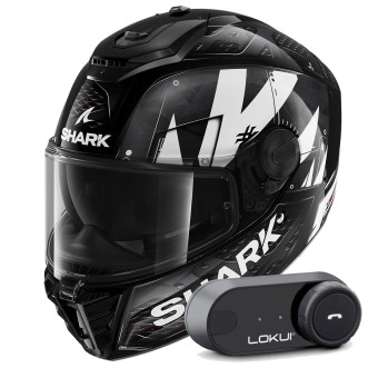 Full Face Shark Spartan RS Styngrey KWA + Kit Bluetooth Lokui K30