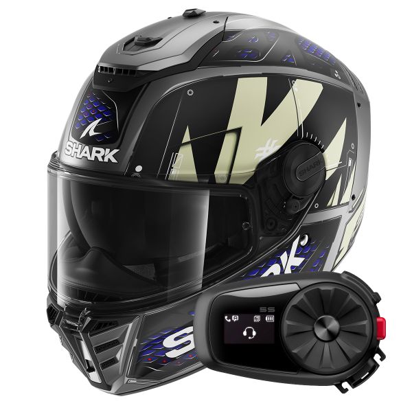 Full Face Shark Spartan RS Styngrey Mat AAB + Kit Bluetooth 5S Solo