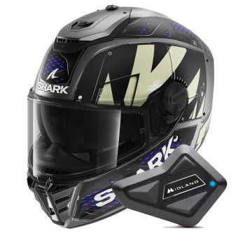 Full Face Shark Spartan RS Styngrey Mat AAB + Kit Bluetooth BT Mini