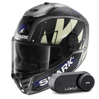 Full Face Shark Spartan RS Styngrey Mat AAB + Kit Bluetooth Lokui K30