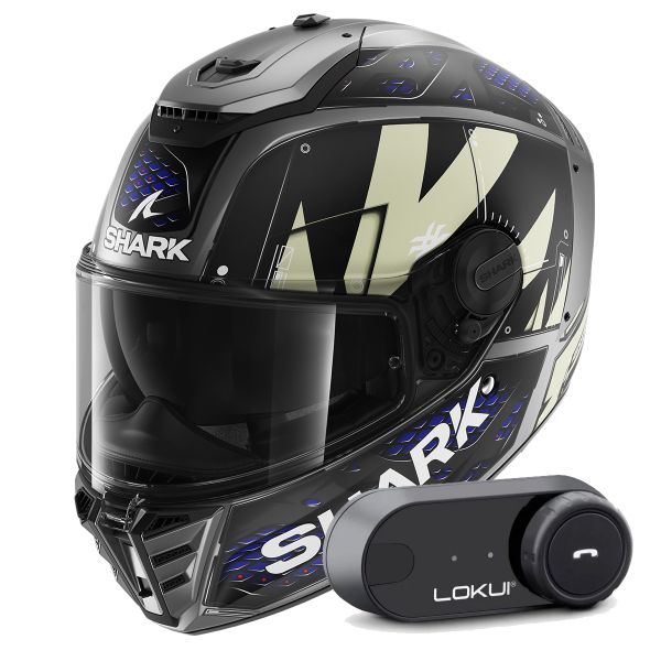 Full Face Shark Spartan RS Styngrey Mat AAB + Kit Bluetooth Lokui K30