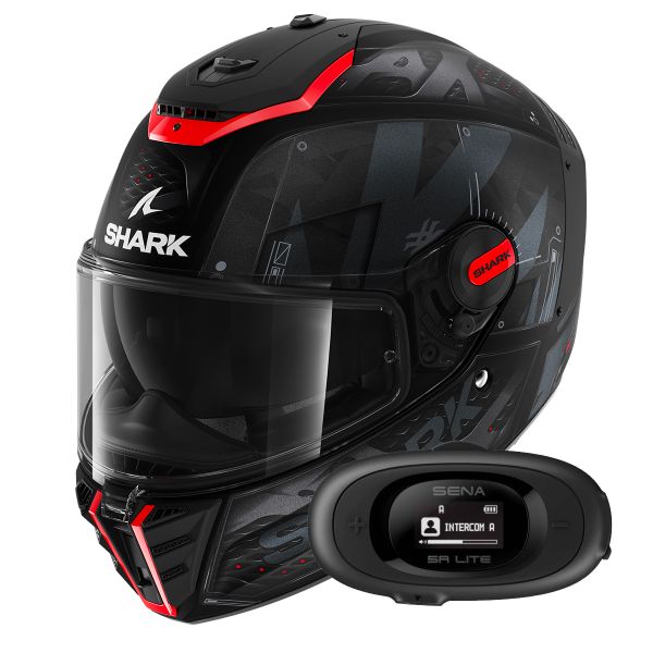 Full Face Shark Spartan RS Styngrey Mat KAR + Kit bluetooth 5R Lite Solo