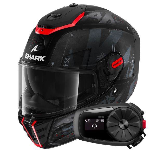 Full Face Shark Spartan RS Styngrey Mat KAR + Kit Bluetooth 5S Solo