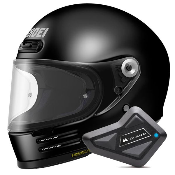 Full Face Shoei Glamster 06 Black + BT Mini Bluetooth Kit Full Face Shoei Glamster 06 Black + BT Mini Bluetooth Kit