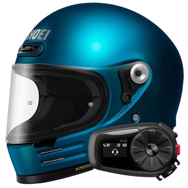 Full Face Shoei Glamster 06 Laguna Blue + Kit Bluetooth 5S Solo Full Face Shoei Glamster 06 Laguna Blue + Kit Bluetooth 5S Solo