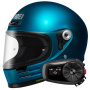 Casque Full Face Shoei Glamster 06 Laguna Blue + Kit Bluetooth 5S Solo