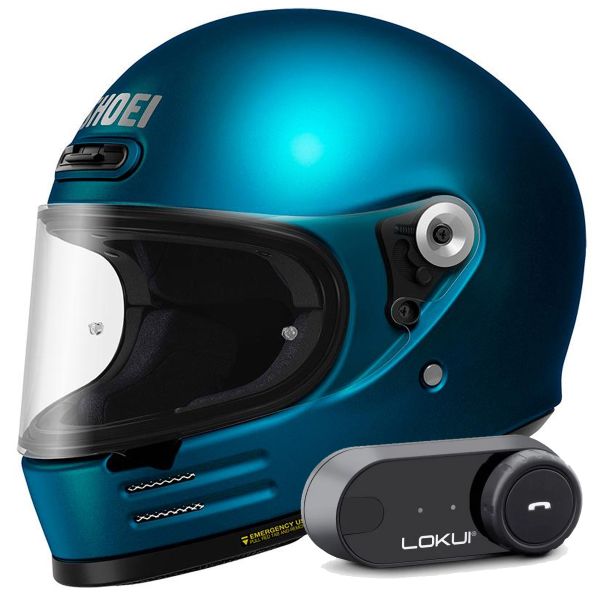 Full Face Shoei Glamster 06 Laguna Blue + Bluetooth Kit Lokui K30 Full Face Shoei Glamster 06 Laguna Blue + Bluetooth Kit Lokui K30