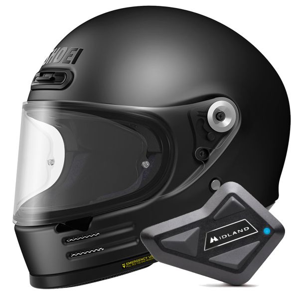 Full Face Shoei Glamster 06 Matt Black + BT Mini Bluetooth Kit Full Face Shoei Glamster 06 Matt Black + BT Mini Bluetooth Kit