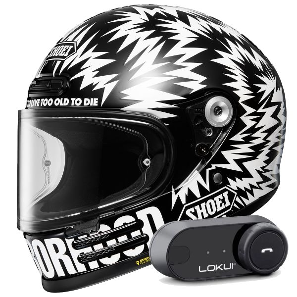 Full Face Shoei Glamster 06 Neighborhood X DSC TC5 + Lokui K30 Bluetooth Kit