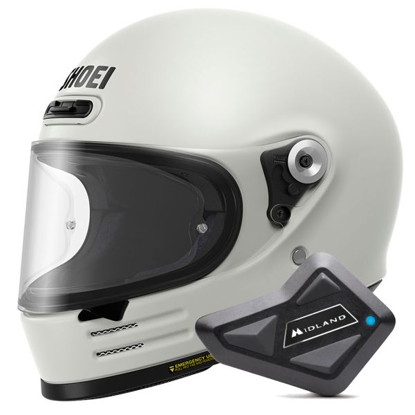 Full Face Shoei Glamster 06 Off White + BT Mini Bluetooth Kit Full Face Shoei Glamster 06 Off White + BT Mini Bluetooth Kit
