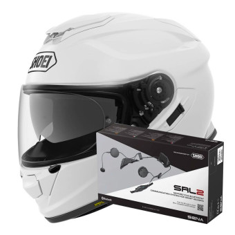 Full Face Shoei GT-AIR 2 White + Intercom Sena SRL-02