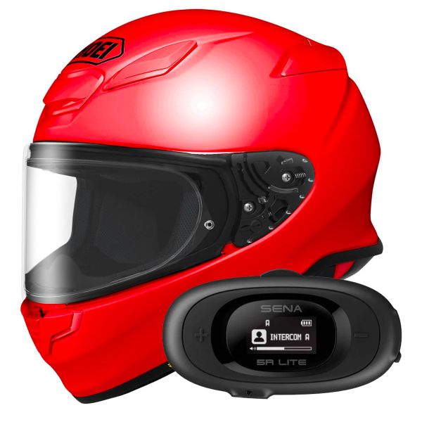 Pack Helmet + Systems Shoei NXR2 Shine Red + Kit bluetooth 5R Lite Solo iCasque.co.uk