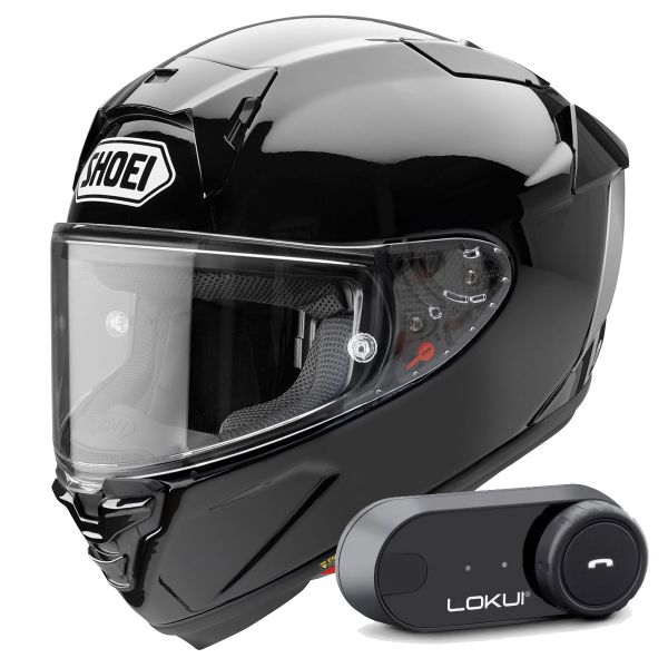Full Face Shoei X-SPR Pro Black + Lokui K30 Bluetooth Kit Full Face Shoei X-SPR Pro Black + Lokui K30 Bluetooth Kit