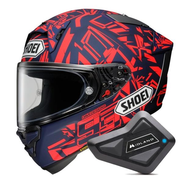 Full Face Shoei X-SPR Pro Marquez Dazzle TC-10 + Kit Bluetooth BT Mini