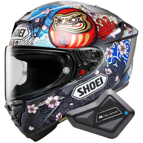 Full Face Shoei X-SPR Pro Marquez Motegi 5 TC-1 + BT Mini Bluetooth Kit