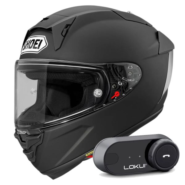Full Face Shoei X-SPR Pro Matt Black + Lokui K30 Bluetooth Kit Full Face Shoei X-SPR Pro Matt Black + Lokui K30 Bluetooth Kit