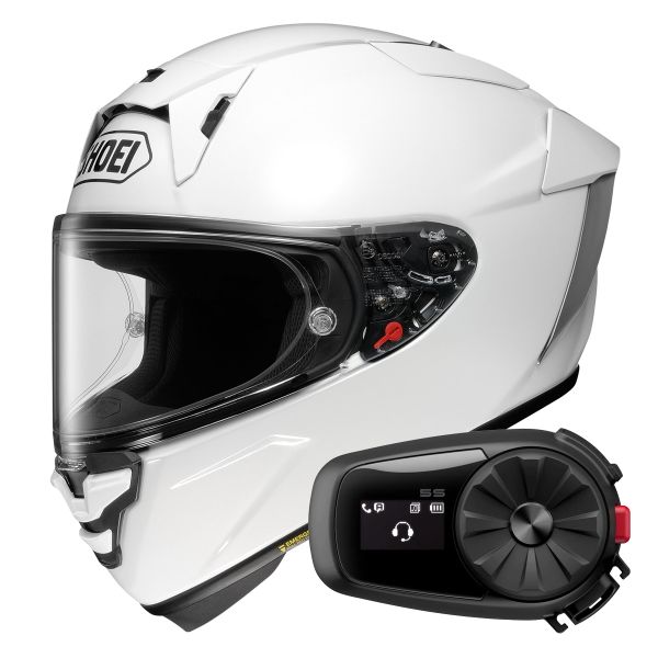 Full Face Shoei X-SPR Pro White + Kit Bluetooth 5S Solo