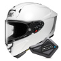 Casque Full Face Shoei X-SPR Pro White + Kit Bluetooth BT Mini