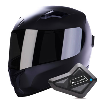 Full Face Stormer Wise Black Matt + Kit Bluetooth BT Mini