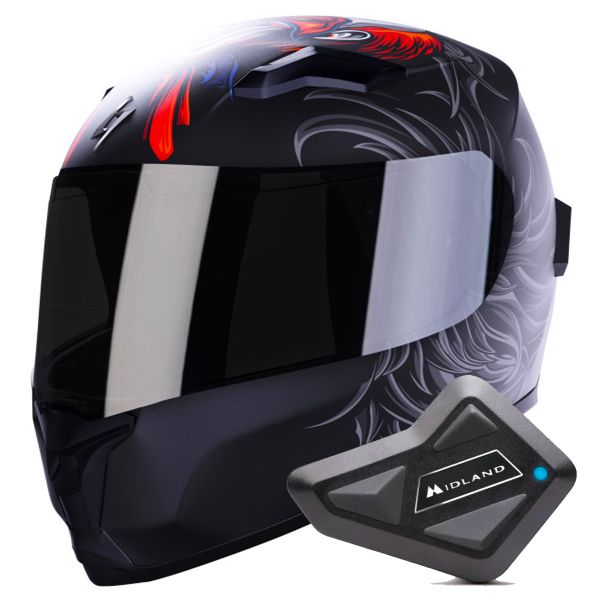 Full Face Stormer Wise Fear Matt + Kit Bluetooth BT Mini