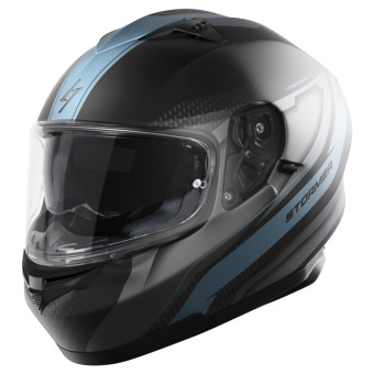 Full Face Stormer ZS-801 Elite Grey Blue Metal Matt
