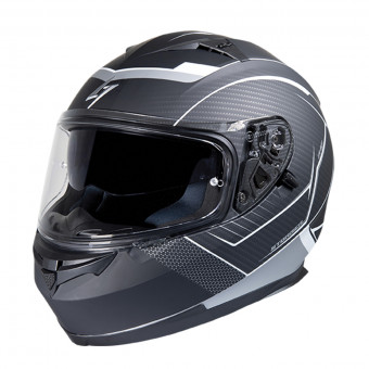 Full Face Stormer ZS-801 Miles Black White Metal Matt