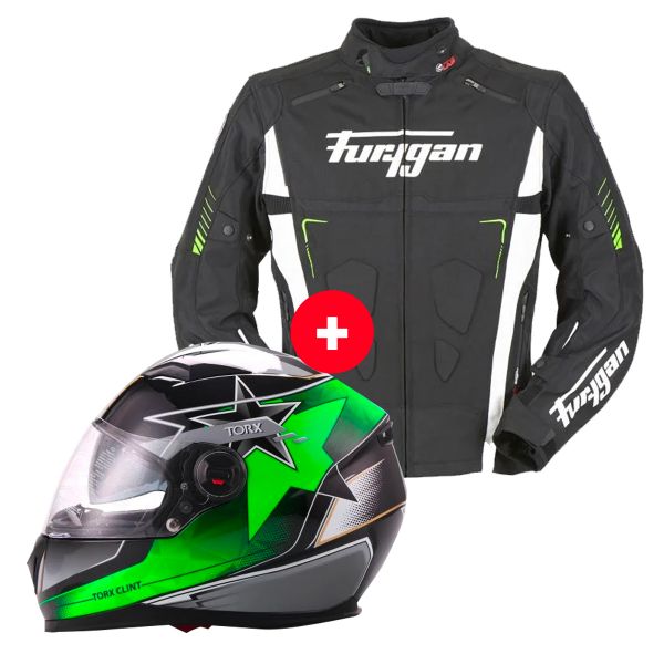Full Face Torx Clint Pilot Black Green Fluo + Vortex Black White Green