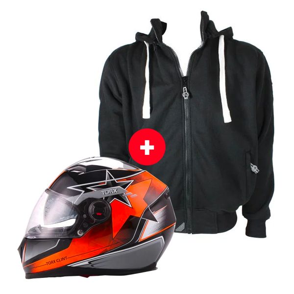 Full Face Torx Clint Pilot Black Orange Fluo + Patriot Black