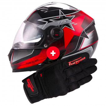 Full Face Torx Clint Pilot Black Red + Jet D3O Black Red