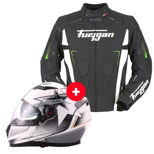 Full Face Torx Clint Pilot White Black + Vortex Black White Green
