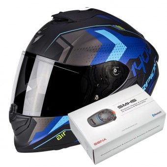 Full Face Scorpion Exo 1400 Air Trika Black Matt Blue