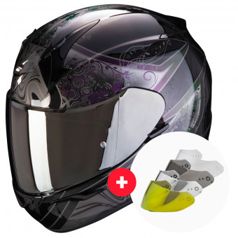 Full Face Scorpion Exo 390 Clara Black Silver + Visor