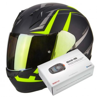 Full Face Scorpion Exo 390 Hawk Matt Black Neon Yellow