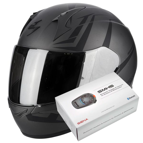 Full Face Scorpion Exo 390 Hawk Matt Dark Silver Black