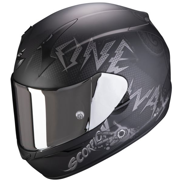 Scorpion Exo 390 Oneway Matt Black Silver + Visor
