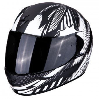 Scorpion Exo 390 Pop Matt Black White + Visor