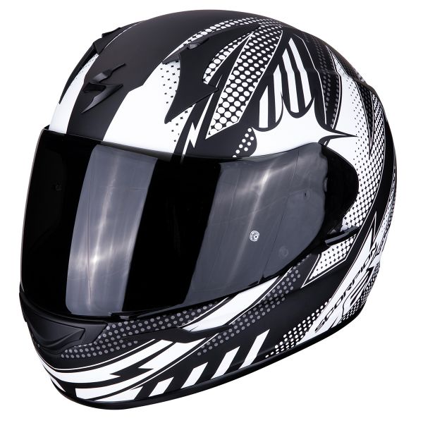 Scorpion Exo 390 Pop Matt Black White + Visor