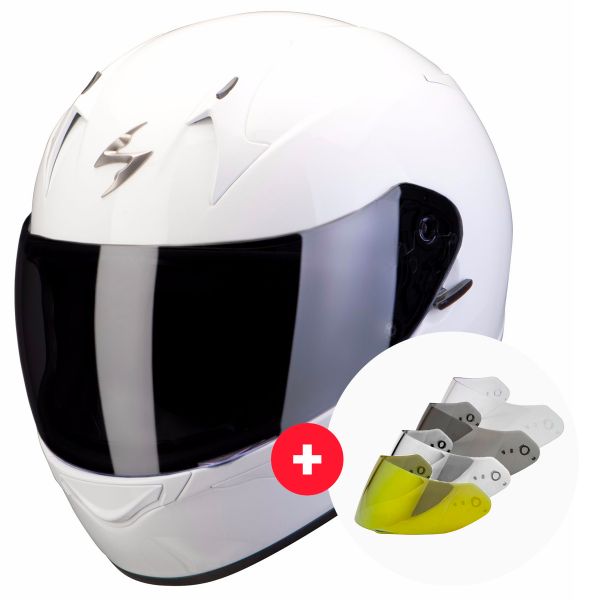 Full Face Scorpion Exo 390 White + Visor